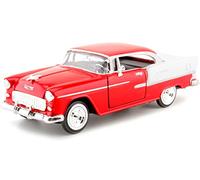 Compatible avec 1957 Chevrolet Bel Air Rouge/Blanc 1:24 Motor Max 73229