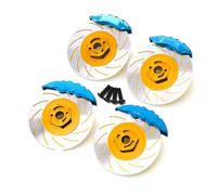Compatible avec 3RACING pour Sakura D5S D5 1/10 RC Car Upgrade Parts Accessories 4pcs Metal 12mm Hex Wheel Hub Rim Brake Disc Caliper Pièces détachées RC(Yellow,B)