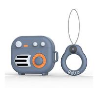 Compatible avec AirPods 3e génération 2021, design radio rétro pour hommes et femmes, coque en silicone dessin animé 3D pour AirPods 3e génération, bleu