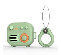 Compatible avec AirPods 3e génération 2021, design radio rétro pour hommes et femmes, coque en silicone dessin animé 3D pour AirPods 3e génération, vert