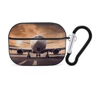 Compatible avec AirPods Pro 2ème génération, coque rigide en polycarbonate imprimé avion, coque de protection contre les chocs pour Apple AirPods Pro 2, avec porte-clés compatible avec le chargement