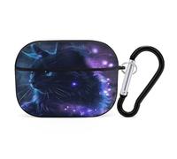 Compatible avec AirPods Pro 2ème génération, coque rigide en polycarbonate imprimé lucioles violettes et bleues pour Apple AirPods Pro 2 avec porte-clés pour le chargement sans fil