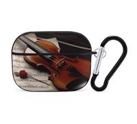 Compatible avec AirPods Pro 2ème génération, feuille de violon imprimé musical, coque rigide en polycarbonate pour Apple AirPods Pro 2, avec porte-clés pour le chargement sans fil