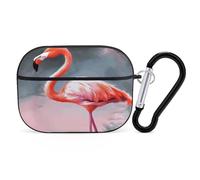 Compatible avec AirPods Pro 2ème génération, peinture flamant rose coque rigide en polycarbonate résistant aux chocs pour Apple AirPods Pro 2 avec porte-clés prend en charge le chargement sans fil