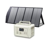 Compatible Avec ALLPOWERS, Kit De Panneaux Solaires 100 W 140 W 200 W, Chargeur Solaire Portable Avec Centrale Électrique Portable, Générateur De Batterie LiFePO4 600 W, Onduleur(R600 with 140W,EU)