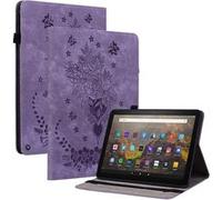 Compatible avec Amazon Fire HD10 PLUS 2021 Étui de tablette intelligente multifonctionnelle en cuir mortel avec support et emplacement pour carte-Violet Violet G