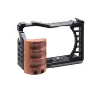 Compatible avec Appareil Photo Sony ZV-E1, Plate-Forme Cage avec poignée latérale en Bois, Support de Chaussure Froide et Plaque Arca Swiss(W Wooden Handle)