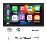 Compatible avec Apple Carplay et Android Auto sans Fil et Filaire, Autoradio Double Din, Récepteurs Radio Android 11 de 7 Pouces avec FM/RDS, Bluetooth, Mirror Link, GPS/WiFi/USB