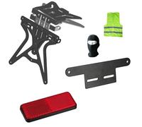 Compatible avec Aprilia Dorsoduro 1200 Kit porte-plaque réglable fixation sous-codone+réfléchissant+support catarif. Kit pour moto porte plaque homologué