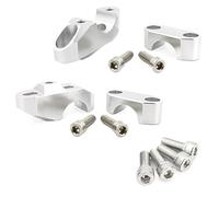 Compatible Avec Aprilia Pour Tuono 1000 Pour R Mana 850 Pour Shiver Pour Dorsoduro 1200 Pour Caponord 1200 28mm 1 1/8" Guidon Riser Fat Bar Back Move Riser Offset Handlebar Riser Mont Pinces(Silver)