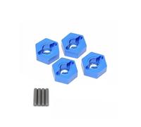 Compatible avec ARRMA 3S pour SENTON pour VORTEKS pour Typhon pour Rock pour Granite 1/10 RC Pièces De Voiture 4 Pièces en Métal 14mm Adaptateur Moyeu Hexagonal De Roue Pièces détachées RC(Blue)