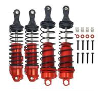 Compatible avec ARRMA pour Mega550 pour Senton pour Granite Big pour Rock pour Typhon 1/10 Pièces De Voiture Télécommandée 4 Pièces Amortisseurs Avant Arrière Amortisseur RC(Red)
