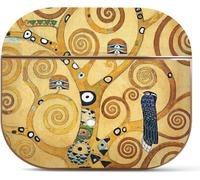 Compatible avec Arte Coque AirPods Pro 1 Génération Etui Coque Rigide en Or Rose avec Porte-clés Arts Jaune Floral élégant (Gustav Klimt-Arbre de Vie)
