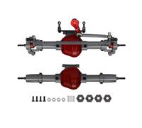 Compatible avec Axial pour SCX10 D90 1/10 RC pour Rock Crawler, Essieu Avant Et Arrière en Métal CNC avec Base De Servo, Pièces De Mise À Niveau RC Essieu Avant Arrière