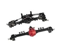 Compatible avec Axial pour SCX10 II 90046 90047 1/10 RC Crawler Car pour Kit De Châssis, Mise À Niveau De L'essieu Avant Et Arrière en Aluminium RC Essieu Avant Arrière