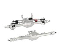 Compatible avec Axial pour SCX10 II 90046 90047 1/10 RC Crawler Car Upgrade Parts CNC Metal Alloy Front Rear Straight Complete Essieu Avant RC(Silver)