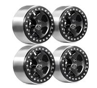 Compatible avec Axial pour SCX10 Pro pour Capra pour TRX4 D90 pour Redcat 1/10 RC Crawler Car Part 4Pcs Métal 1.9 Pouces Beadlock Jante Moyeu De Roue RC Pièces