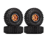 Compatible avec Axial pour SCX24 pour Gladiator AX24 1/24 RC Voiture sur Chenilles 1.0 "Roues À Billes en Aluminium Et Pneus Caoutchouc Ensemble Accessoire Pneu Caoutchouc RC
