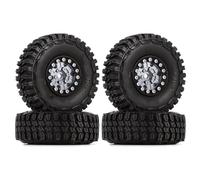 Compatible avec Axial pour SCX24 pour Gladiator AX24 1/24 RC Voiture sur Chenilles 1.0 "Roues À Billes en Aluminium Et Pneus Caoutchouc Ensemble Accessoire Pneu Caoutchouc RC