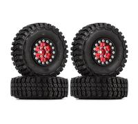 Compatible avec Axial pour SCX24 pour Gladiator AX24 1/24 RC Voiture sur Chenilles 1.0 "Roues À Billes en Aluminium Et Pneus Caoutchouc Ensemble Accessoire Pneu Caoutchouc RC