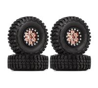 Compatible avec Axial pour SCX24 pour Gladiator AX24 1/24 RC Voiture sur Chenilles 1.0 "Roues À Billes en Aluminium Et Pneus Caoutchouc Ensemble Accessoire Pneu Caoutchouc RC