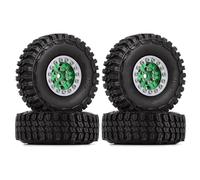 Compatible avec Axial pour SCX24 pour Gladiator AX24 1/24 RC Voiture sur Chenilles 1.0 "Roues À Billes en Aluminium Et Pneus Caoutchouc Ensemble Accessoire Pneu Caoutchouc RC