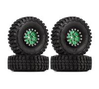 Compatible avec Axial pour SCX24 pour Gladiator AX24 1/24 RC Voiture sur Chenilles 1.0 "Roues À Billes en Aluminium Et Pneus Caoutchouc Ensemble Accessoire Pneu Caoutchouc RC