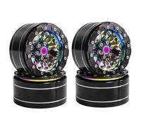Compatible avec Axial pour Trx4 pour Scx10 1/10 Voiture sur Chenilles-10mm Turbine en Aluminium 2.2 "Badlock Résistant À l'usure Pneu De Jante De Roue RC Voiture RC Pneus Jante(Wheel Rims)