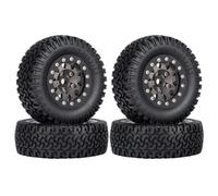 Compatible avec Axial pour Yeti Jr D90 1/10 RC Cars Upgrade Part Crawler Car 4PCS 76mm 1.55 Metal Beadlock Wheel Rims Pneus Set Roue Voiture RC
