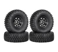 Compatible avec Axial pour Yeti Jr D90 TF2 pour Tamiya CC01 LC70 pour MST 1/10 RC Voiture sur Chenilles 4 Pièces 1.55 Jantes en Métal Beadlock Jeu De Pneus Voiture RC Pneus Jante(Black)