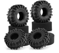 Compatible avec Axial SCX10 90046 AXI03007 TRX4 1: 10 RC Crawler Car Remplacement 4PCS 120MM 1.9In Caoutchouc Tout-Terrain Pneus Roue Pneus Roue Voiture RC