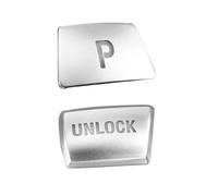 Compatible Avec BMW Pour X6 E70 E71 X3 2pcs Pour Argent Bouton De Levier De Vitesses P Et UNLOCK Couvercle Autocollant Garniture Bouton Voiture Voiture Garniture