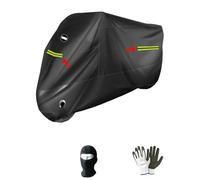 Compatible avec BMW R 1150 R ROCKSTER Housse Moto Anti-GRÊLE Polaire pour Moto-Scooter Noire avec Bandes Fluo+Housse Capot CHAÎNE 246X105X127CM