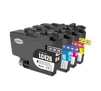 Compatible avec Brother, Encre LC426 LC426XL | Ajustement sur quatre modèles, cartouche compacte, débit d'encre constant, manipulation simple(1SET 426 BK C M Y)