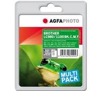 Agfa Photo LC980/1100BK,C,M,Y Multipack Noir(e) / Cyan / Magenta / Jaune Original APB1100SETD