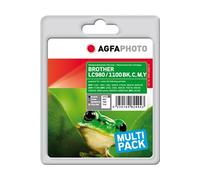 Compatible Avec Brother Lc-1100-bk C M Y (lc1100valbpdr) Agfa Photo Apb1100setd Multipack Noir / Cyan / Magenta / Jaune