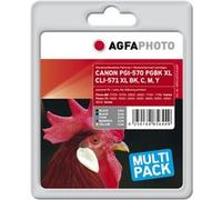 Compatible Avec Canon Cli-571 Agfa Photo Apccli571xlset Multipack Noir / Cyan / Magenta / Jaune / Noir (photo) G