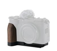 Compatible avec Canon PowerShot V1 - Kit de Base Cage Vintage for Appareil Photo avec poignée en Bois, Pare-Vent et Plaque de Fixation supérieure(Baseplate with Grip)