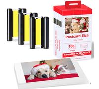 Compatible avec Canon Selphy 3115B001(AA), 3 cartouches et 108 papier photo pour Selphy CP1500, CP810, CP820, CP910, CP1000, CP1200, CP1300
