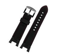 Compatible avec Casio 5480 PROTREK Series PRW-7000 PRW-7000FC Bracelet de montre en caoutchouc silicone noir sport étanche outils(Red line-black)