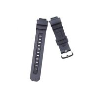 Compatible avec Casio AWG-M100 101 AW-590 591 582B G-7700 bracelet de montre sport en caoutchouc for femmes(Black silver buckle)