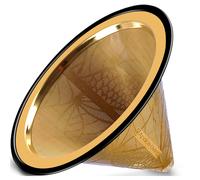 Compatible avec Chemex Hario V60 Verser sur le filtre a cafe - large base metallique reutilisable en acier inoxydable Dripper - Filtre de cafe sa