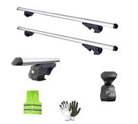 Compatible avec Chevrolet Nubira III Station Wagon dal 2005 Barre DE Toit en Aluminium 120CM Barre pour Main Courante SURÉLEVÉE AU Toit DE Voiture Barres APPROUVÉES 90KG