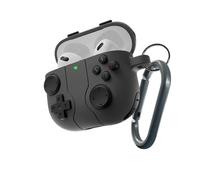 Compatible avec Coque AirPods 4 2024, Design de Console de Jeux Rétro, Housse Anti-Choc en Silicone Épaissi Mousqueton, Cadeau Nostalgique pour Gamer - Noir