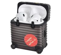 Compatible avec Coque pour AirPods 2 et Coque airpods 1 Génération, Coque AirPods, Conception des Bagages,Supporte Le Chargement sans Fil, Protection Complète, Résistant aux Chocs (Noir)