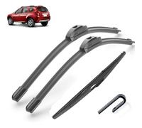 Compatible avec Dacia Renault Duster MK1 2014-2017 Balais d'essuie-glace avant arrière Brosses Cutter Accessoires J Hook 2014 2015 2016 2017