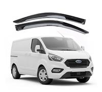 Compatible avec : déflecteurs d'air pour Ford Transit Custom 2013 à 2023 - Lot de 2 déflecteurs extérieurs teintés de qualité supérieure pour conducteur et passager - Réduit le bruit du vent