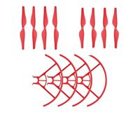 Compatible avec DJI, Compatible avec Tello, 4 Paires d'hélices, 2 Paires de Protections(Red)