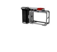 Compatible avec DJI OSMO Action 3/4/5 Pro - Kit de poignée en Aluminium avec Cadre métallique, protège-Poignet et Extension for Griffe Flash(Gray Color)