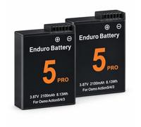 Compatible avec DJI Osmo Action 5 Pro/4/3 Batterie de Caméra | 3,87 V, 2 100 mAh, 2 pièces